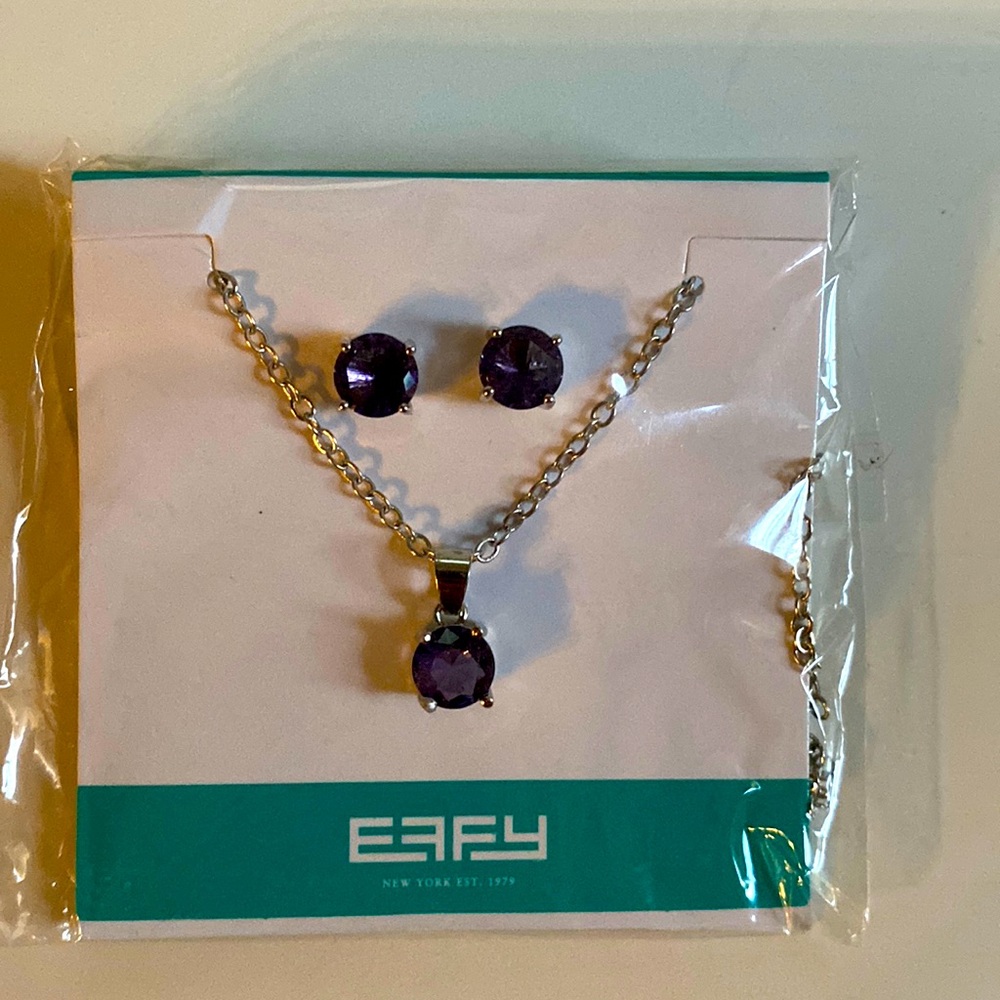 Effy amethyst earrings and necklace set.